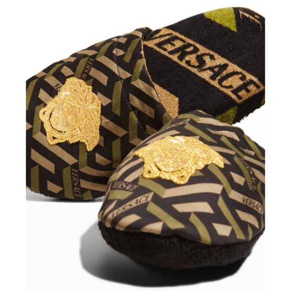 NWT Versace Men’s Greca Medusa Slippers (M) - Picture 2 of 5